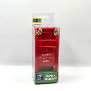 Rare Miniature Red Mailbox USPS LETTERS TO SANTA COIN BANK 4" Plastic 2004